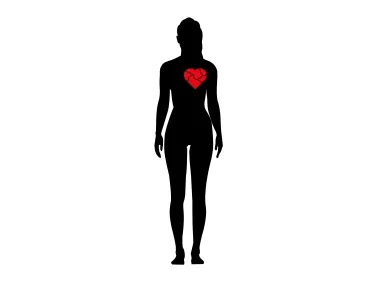 Woman Broken Heart Silhouette Vector