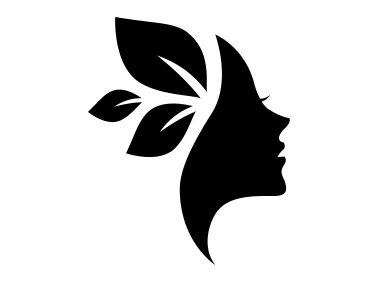 Woman Face with Leaves Logo Template