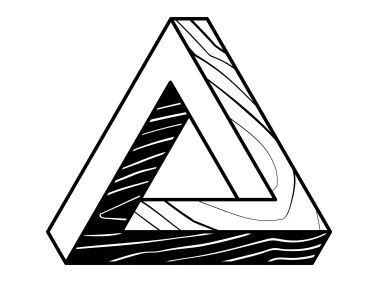 Wooden Penrose Triangle Logo