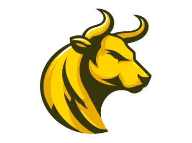 Yellow Bull Head Logo Template