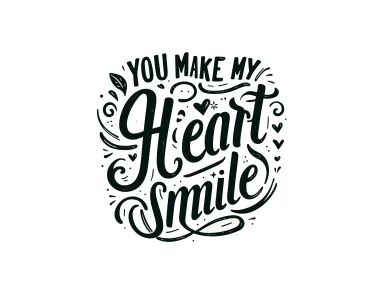 You Make My Heart Smile Quote Vector