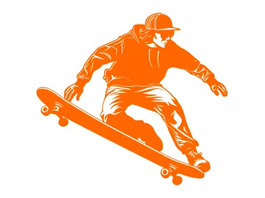 Young Man on Skateboard Logo Template