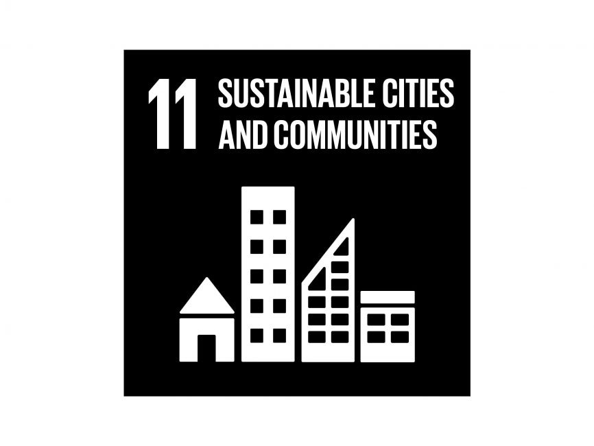 The Global Goals Sustainable Cities and Communities Black Logo