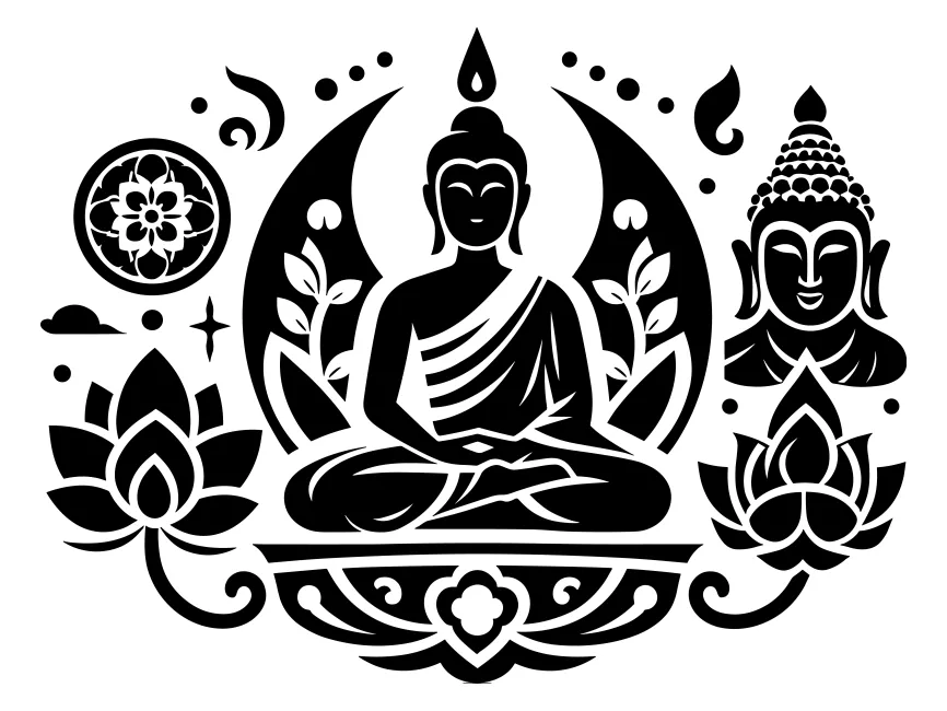 Vector Buddha Design Logo Template PNG vector in SVG, PDF, AI, CDR format