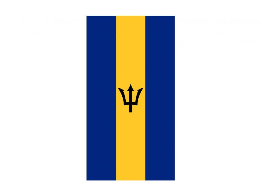 Vertical Flag of Barbados Logo