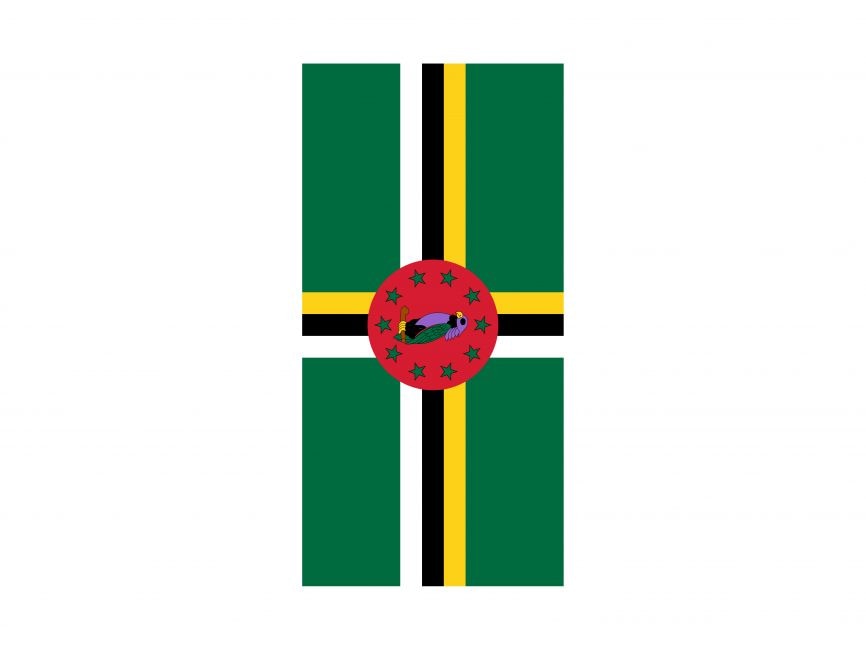 Vertical Flag of Dominica Logo
