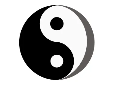 Balanced S Taijitu Monochrome Brand Mark Logo Template