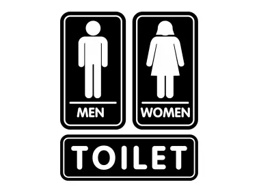 Men and Women WC Toilet Sign Vector
