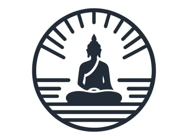 Minimalist Radiant Buddha in Circle Frame Vector